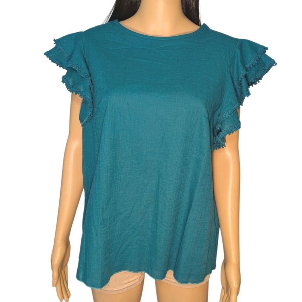 Emery Rose Emerald Green Blouse Women's XL
